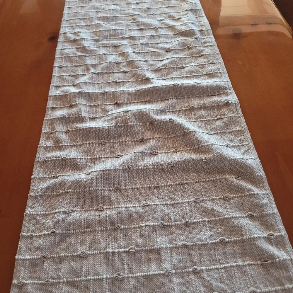 Brooks Brother's Beige Textured Table Runner & 2 Tea Towels Elegant Minimalist